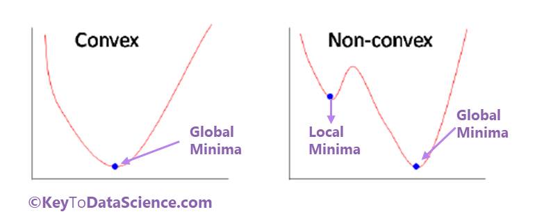 Convex and Non Convex Functions global local minima  